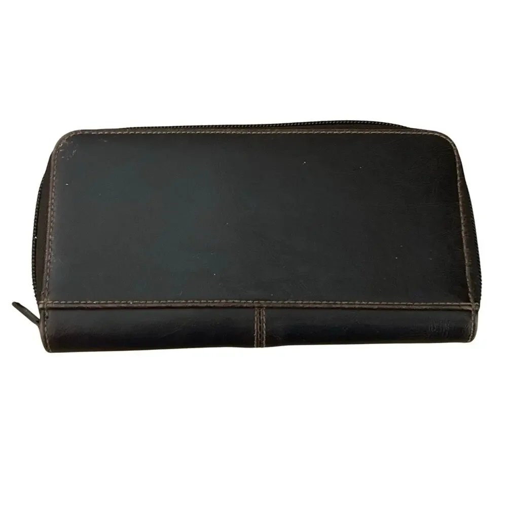 Rossetti brown wallet billfold clutch vinyl